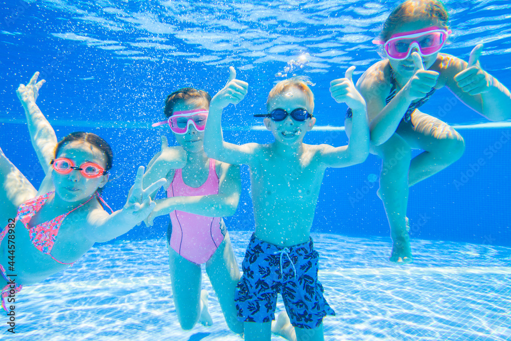 kids swimming in pool