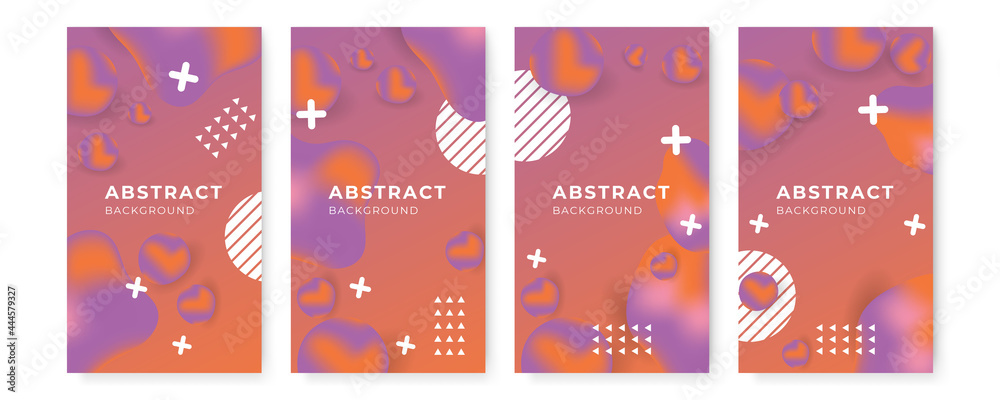 Naklejka premium Minimal colorful orange geometric background. Dynamic fluid shapes composition. Minimal color abstract gradient banner template. Modern vector wave shape for brochure
