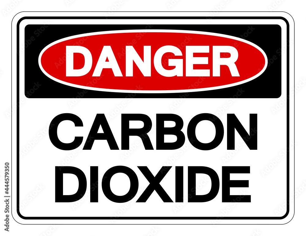 Danger Carbon Dioxide symbol Sign, Vector Illustration, Isolated On White Background Label .EPS10 Danger Carbon Dioxide symbol Sign, Vector Illustration, Isolated On White Background Label .EPS10