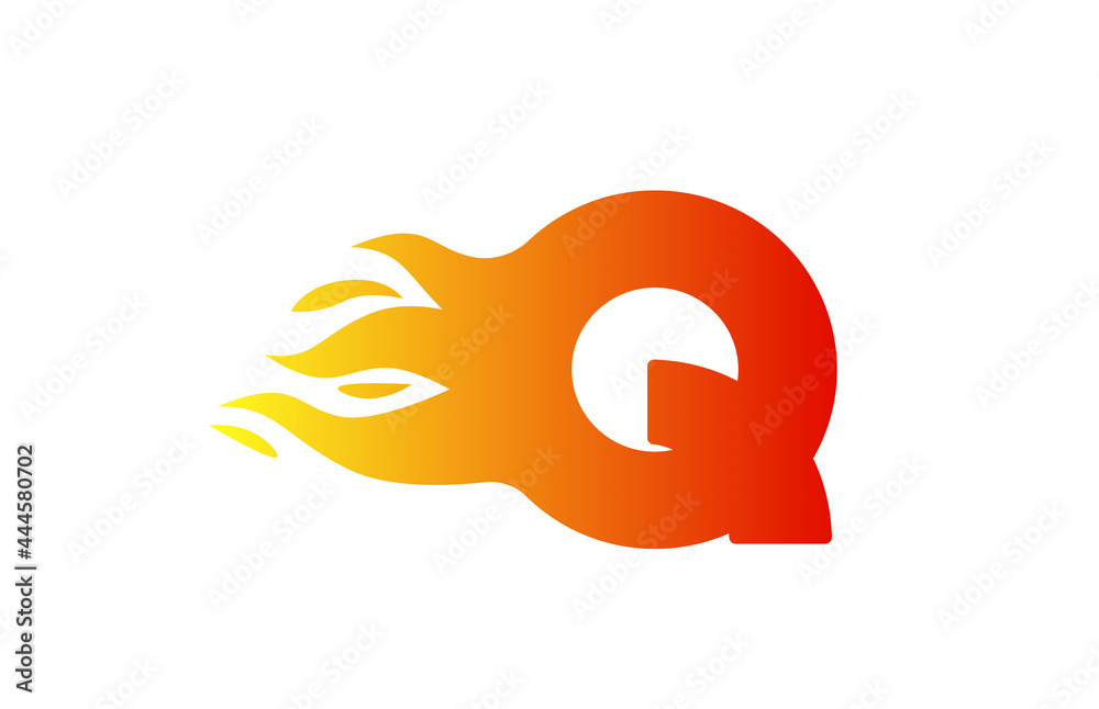 fire Q alphabet letter icon for company. Red flames design suitable for a corporate logo fire Q alphabet letter icon for company. Red flames design suitable for a corporate logo