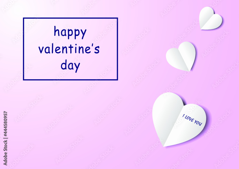 Valentines day background with heart pattern and typography of happy valentines day text . Vector illustration. Wallpaper