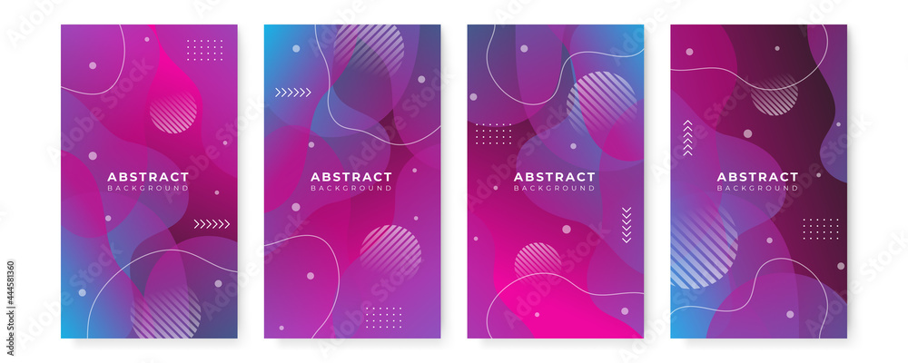 Color gradient background design. Abstract geometric background with liquid shapes. Cool background design for posters, brochure, business card, template, presentation. Vector illustration.