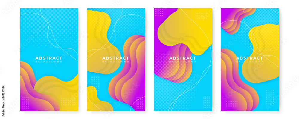 Set of modern colourful geometric shapes and objects. Abstract design template for brochures, flyers, banners, headers, book covers, notebooks background vector