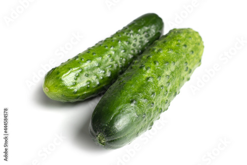 Fresh cucumbers isolated on white.