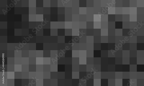 Black and grey pixelated pattern and texture geometric vector background photo