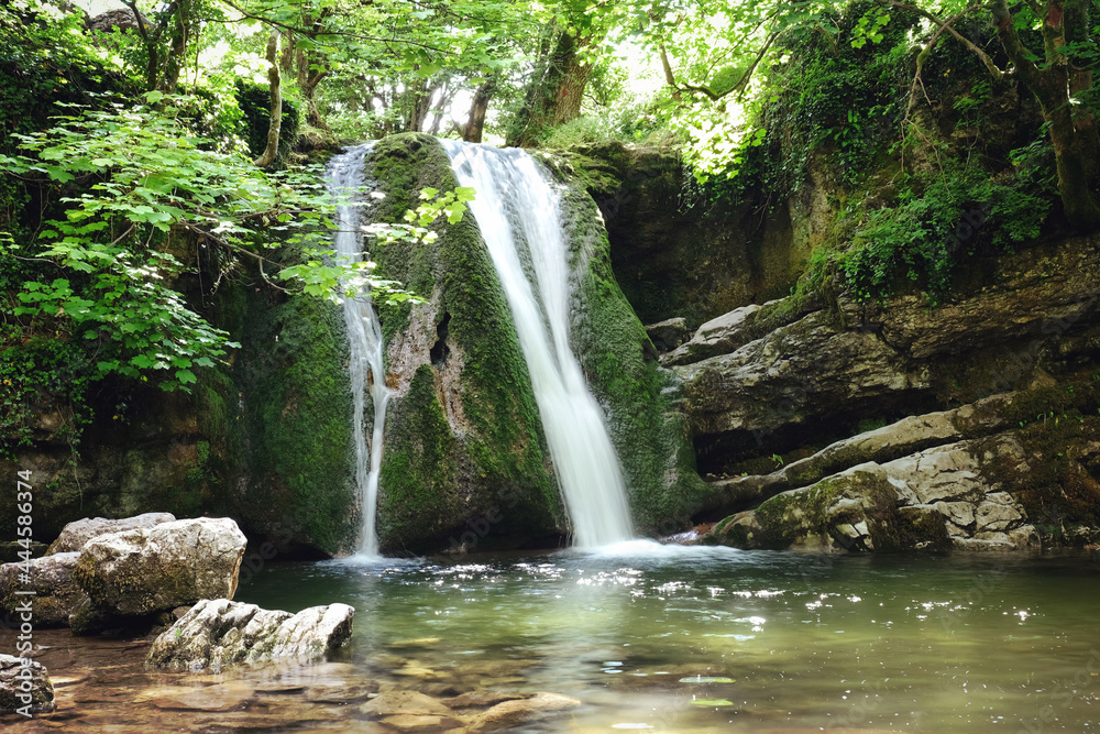 Janet's Foss waterfall on Gordale Beck, Yorkshire Dales, UK Janet's Foss waterfall on Gordale Beck, Yorkshire Dales, UK