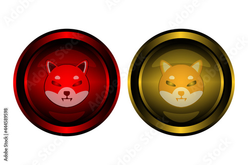 Shiba Inu coins button, (SHIB), shiba inu crypto, doge coins to the moon, crypto currency. for web, banner, sign, symbol, etc. vector eps10