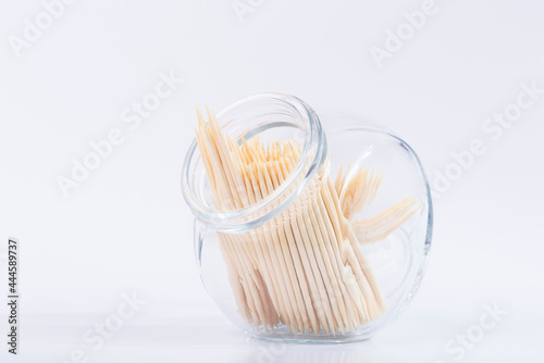 Toothpicks on a white isolated background. 