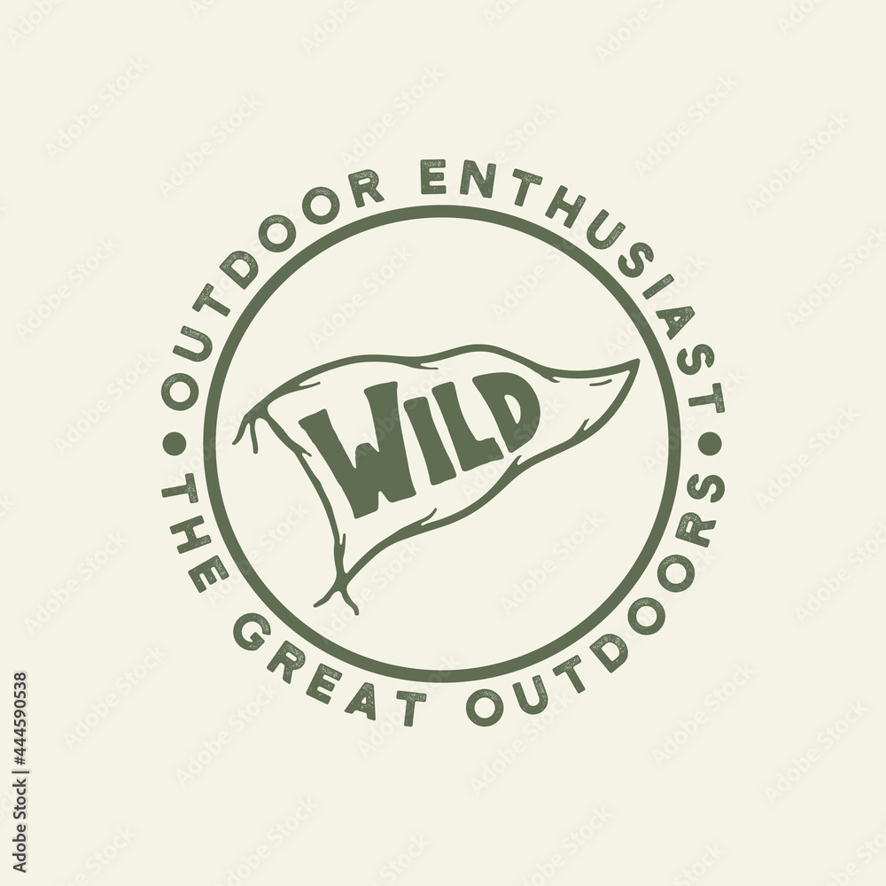 flag adventure logo badge template flag adventure logo badge template