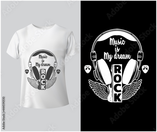 Music is my dream t shirt, Vintage Music t shirt design. 