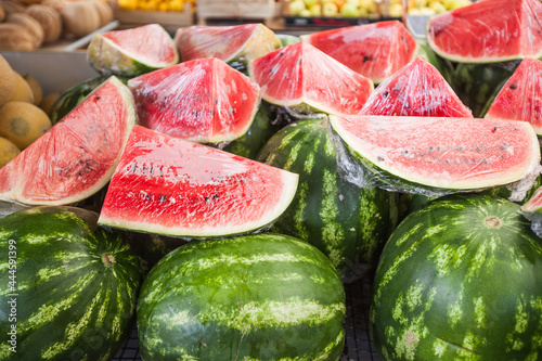 Pile Of Fresh Tasty Summer Fruit Watermelons