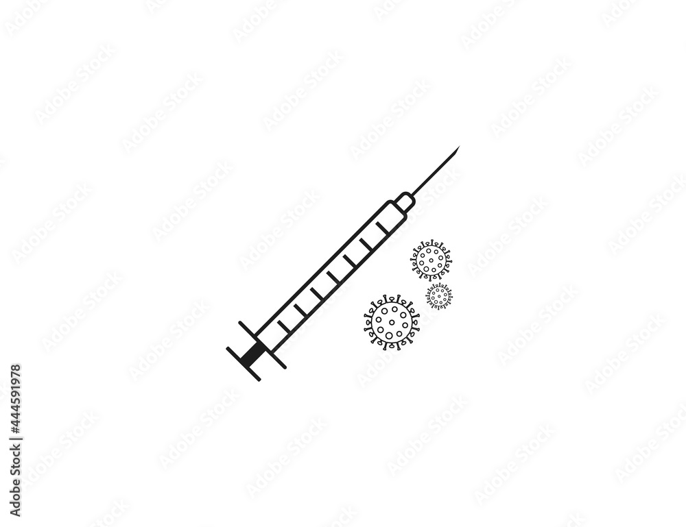 Vaccination, injection, inoculation icon. Vector illustration. flat design.