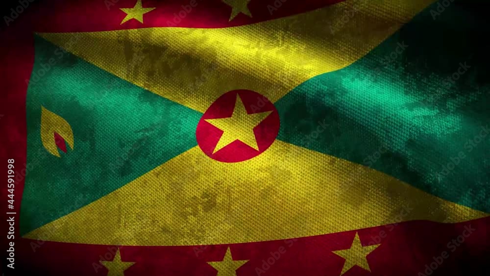 Grenada grunge flag - loop animation