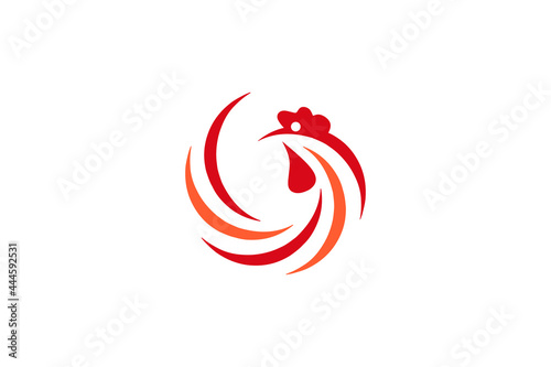 chicken logo design in circular style.