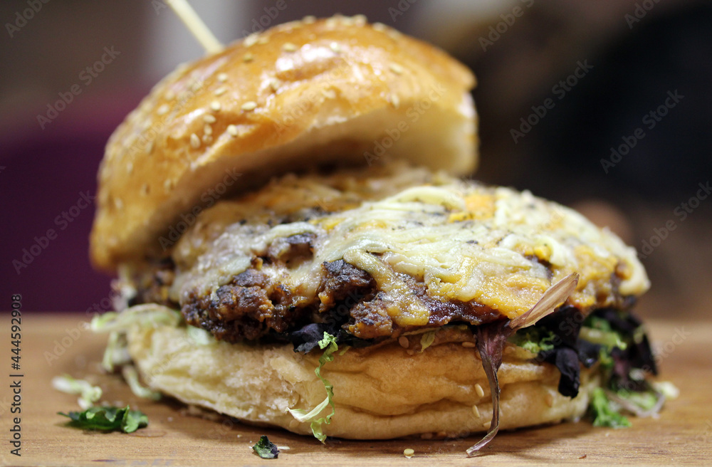 hamburguesa de ternera con queso fundido hamburguesa de ternera con queso fundido