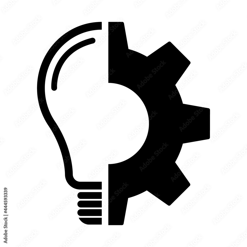 Light bulb icon, Lightbulb energy symbol Electric power vector illustration isolated on white background Black and white design Light bulb icon, Lightbulb energy symbol Electric power vector illustration isolated on white background Black and white design