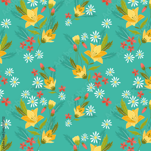 Yellow and Pink flowers pattern