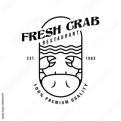 Fresh crab seafood restaurant vintage logo design