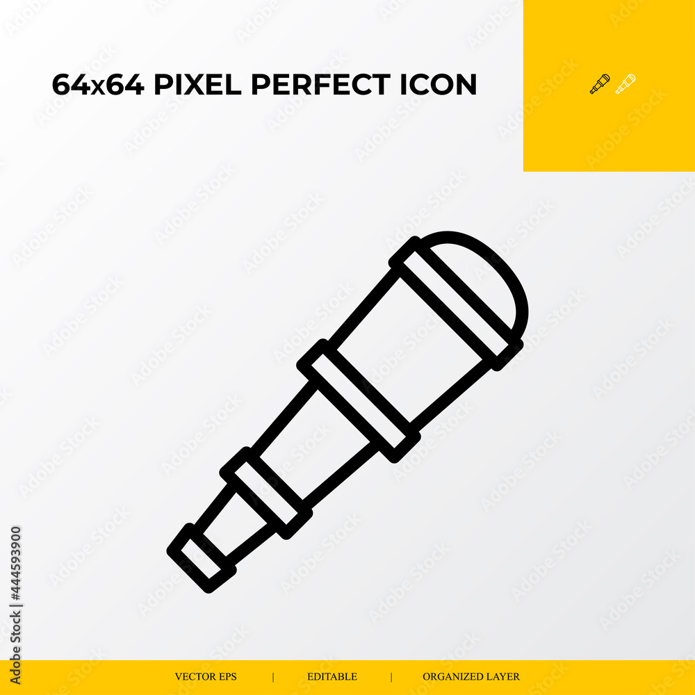 Binoculars line icon . part ocean and sea life icon set. 64x64 pixel perfect vector icon illustration