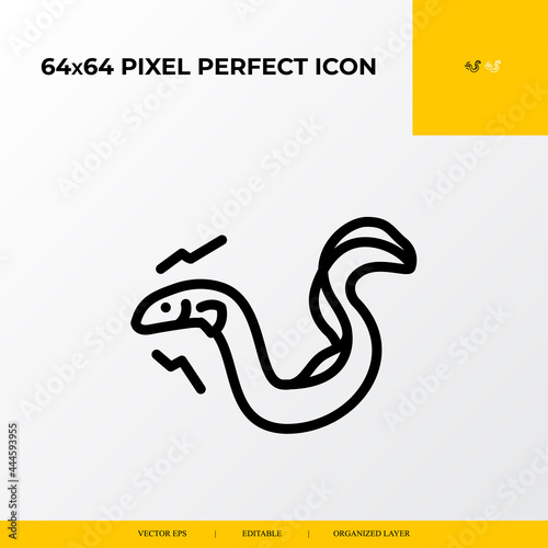 electric eels icon . part ocean and sea life icon set. 64x64 pixel perfect vector icon illustration