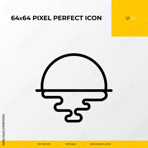 Sunset icon . part ocean and sea life icon set. 64x64 pixel perfect vector icon illustration