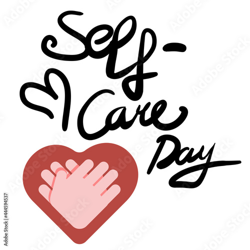 Hands making sign Heart. International self-care day