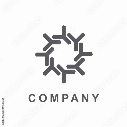 design logo creative gear and letter Y