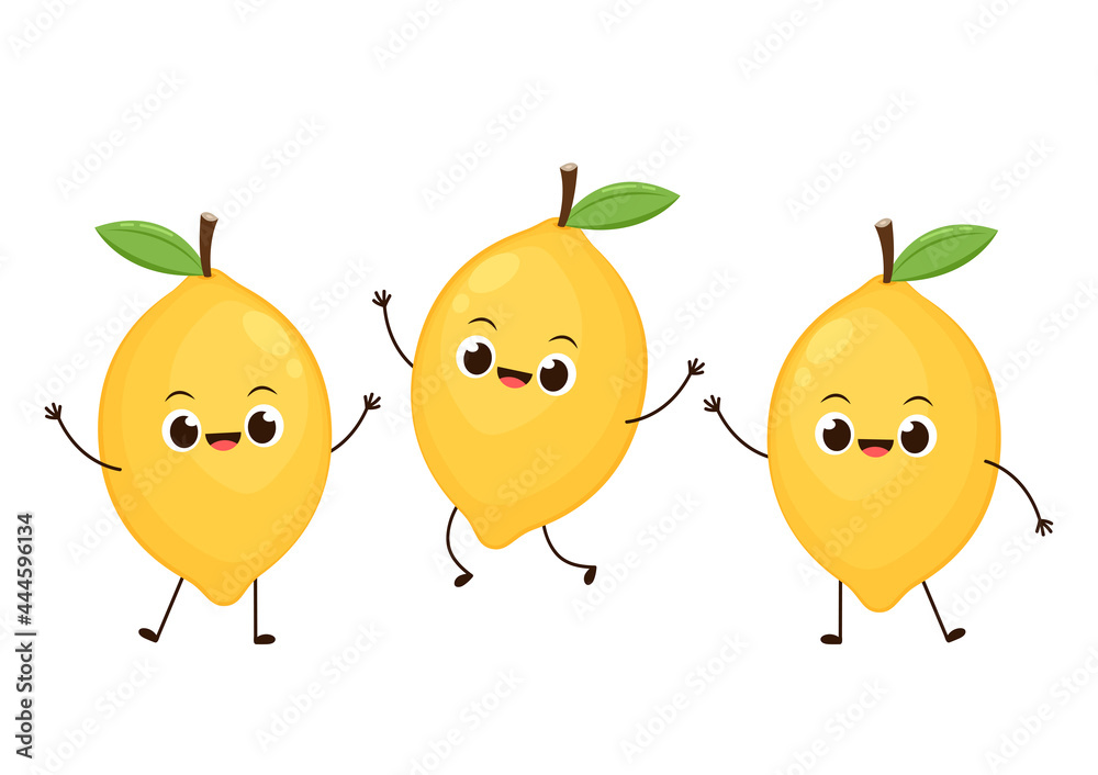 Lemon vector. Lemon character design. Lemon on white background. Lemon vector. Lemon character design. Lemon on white background.