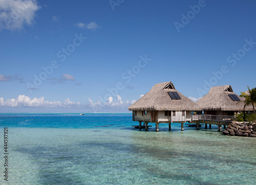 huts on water in the sea