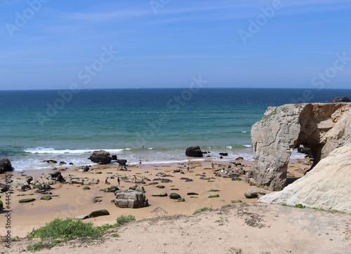 beach and rocks at the arch of Saint Pierre Quiberon  photo