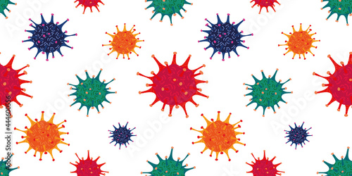 Covid 19, pandemic coronavirus mutation, variant concept, virus pattern design