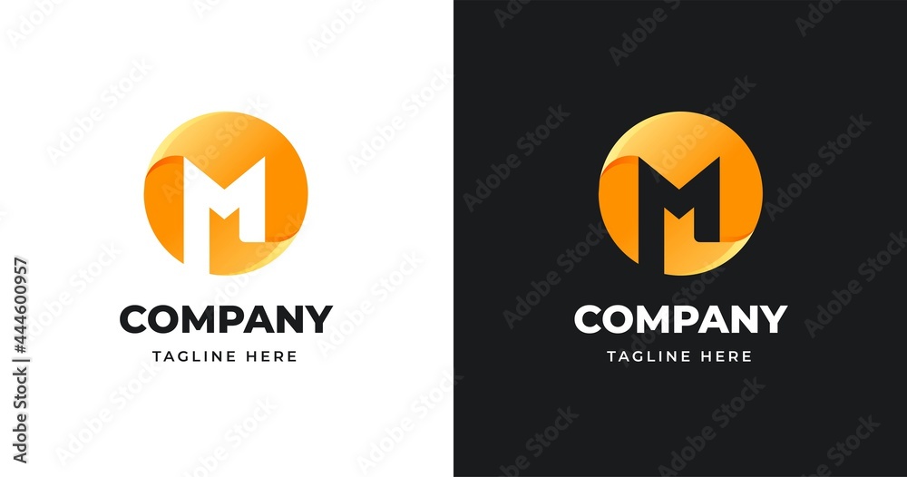 Letter M logo design template with circle shape style Letter M logo design template with circle shape style