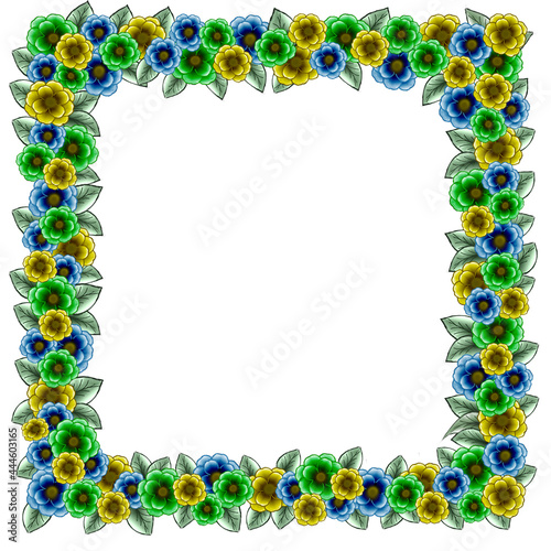 shades of blue and green flowers