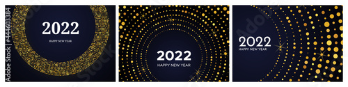 2022 Happy New Year of gold glitter pattern