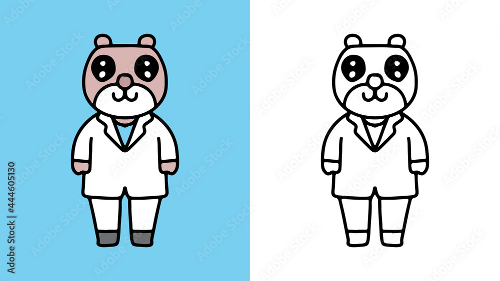 cute bear doctor design vector with cartoon style cute bear doctor design vector with cartoon style