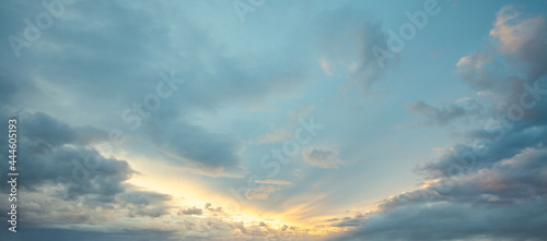 Canvas Print Puffy clouds blue summer sky with fluffy white clouds