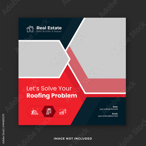 Roofing Installation Services Instagram Post Design Template