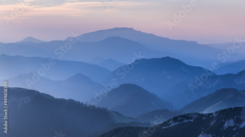 mountains in the morning