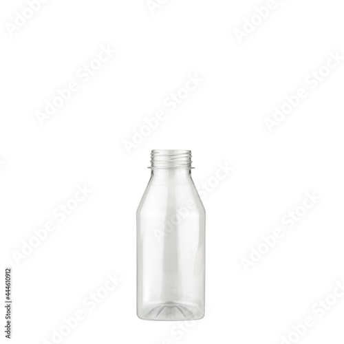 Small empty bottle on a white background