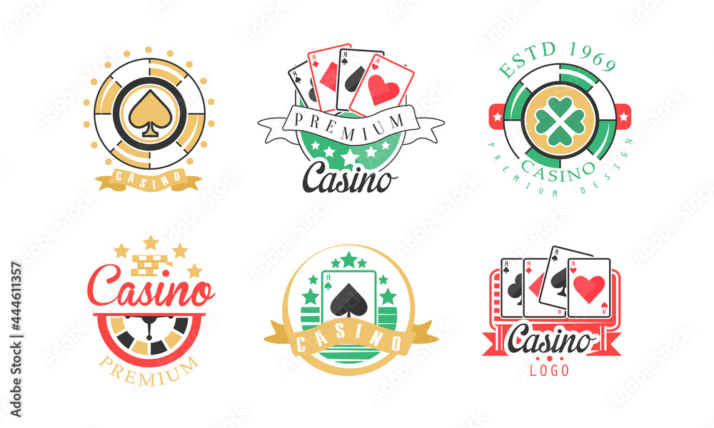 Casino Premium Logo Design as Gambling Graphic Emblem Vector Set