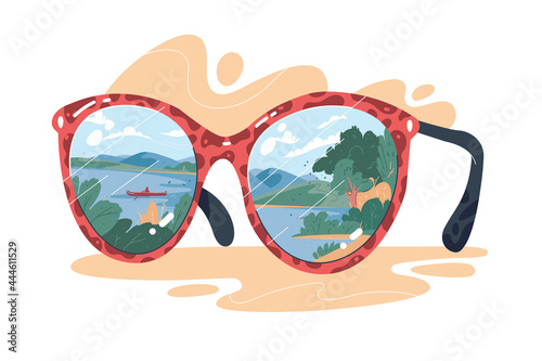 Sun glasses accessory with view