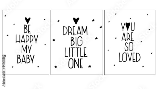 set baby design poster dream big little one be happy my baby