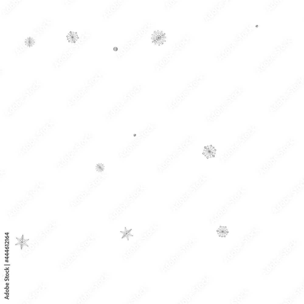 Fototapeta premium Silver Snow Background White Vector. Flake Random Card. Grey Snowflake Luxury. Luminous Particles Texture.