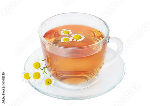 Chamomile, chamomile tea, isolated on a white background