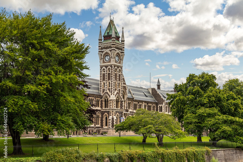 Main building of University of Otago in Dunedin, New Zealand photo