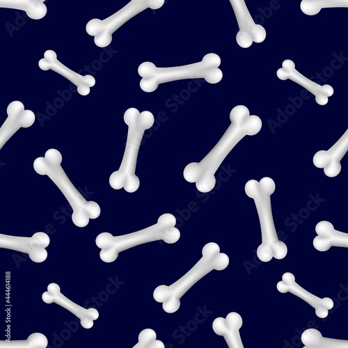 Dog bone pattern, seamless white background, vector illustration