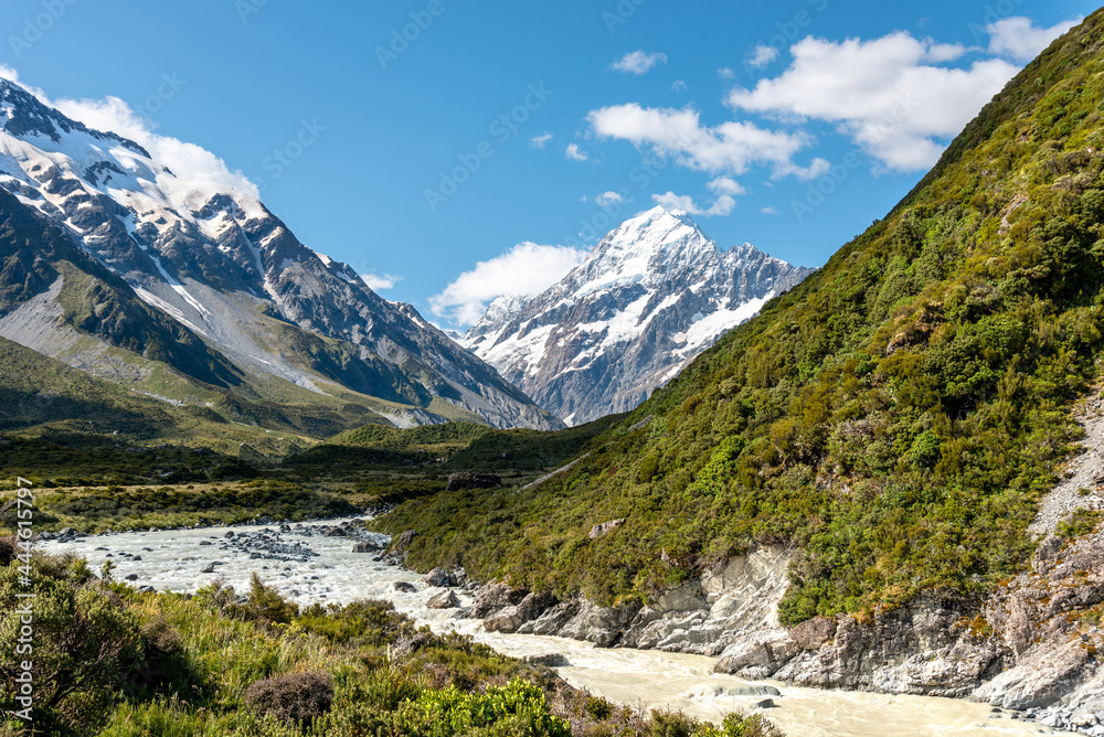 Famous Mount Cook from Hooker Valley track, New Zealand