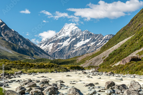 Famous Mount Cook from Hooker Valley track, New Zealand photo