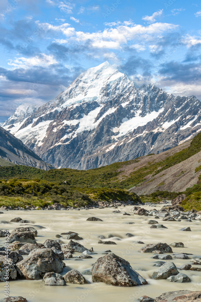 View of Mt Cook from Hooker valley, South Island of New Zealand