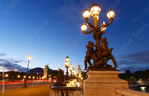 The bridge Alexandre III was offered to France by the Tsar Alexandre III of Russia to mark the Franco-Russian Alliance. Paris. France.